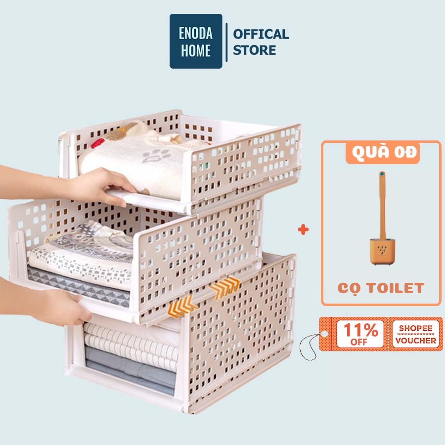 Kệ Chia Ngăn Tủ Quần Áo Enoda Home Có Thể Kéo Ra, Xếp Được Nhiều Tầng Q007