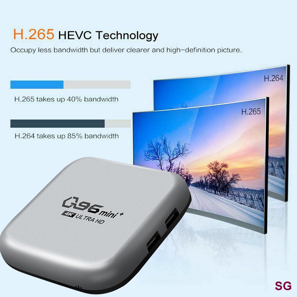 Đầu TV Box Q96 Mini Plus4K H.265 2.4G WIFI S905L 8 + 128GB ChấT LượNg Cao KèM Phụ KiệN