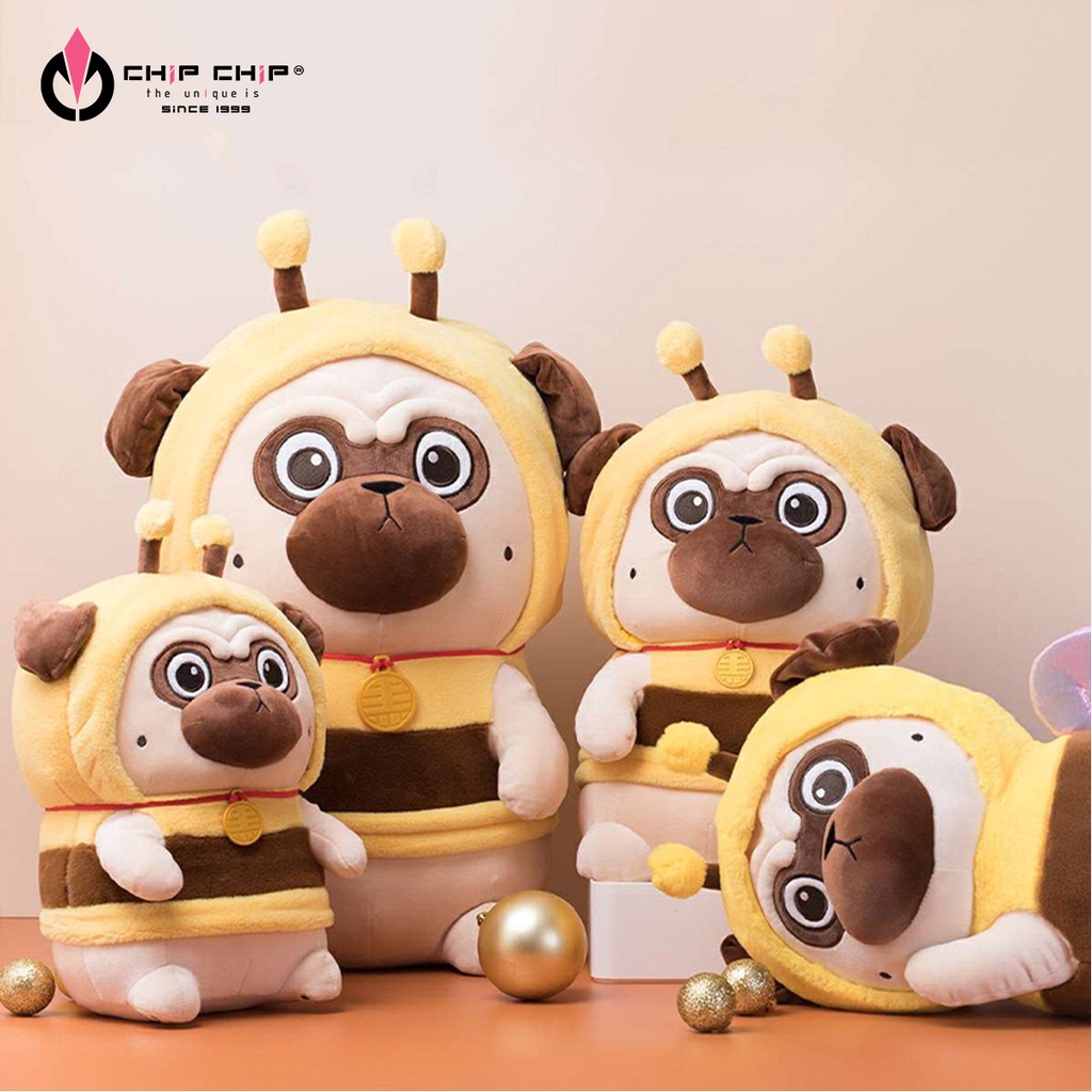 Cặp đôi thú nhồi bông chó mèo hoàng thượng đội lốt ong mập dễ thương cho bé