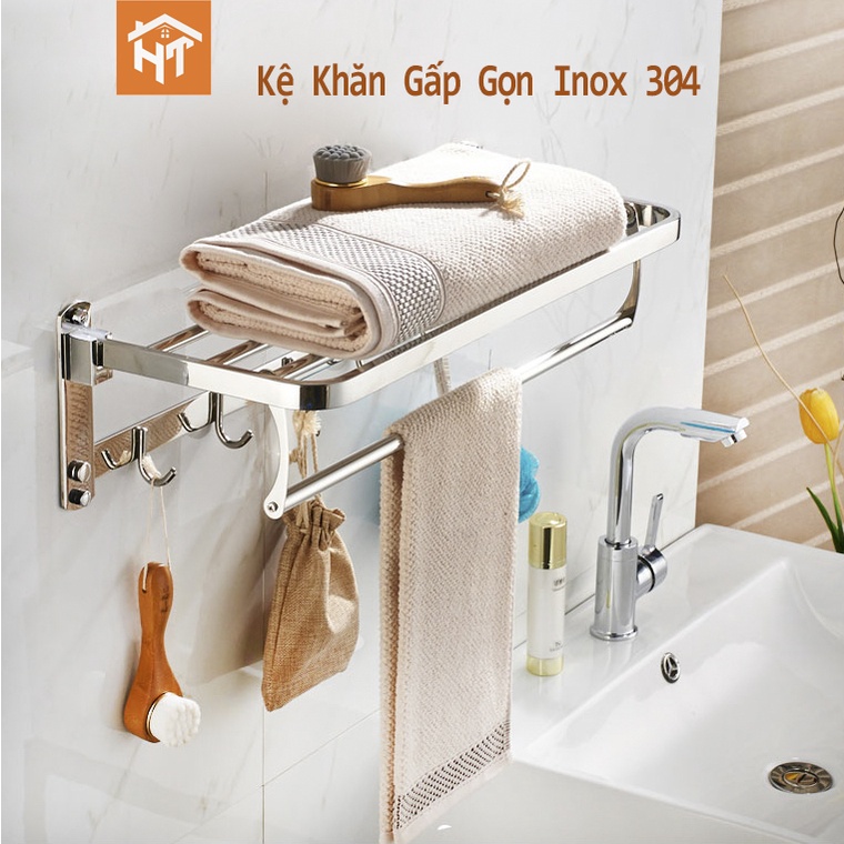 Giàn phơi khăn,móc quần áo chân đặc loại dày chuẩn inox 304, nặng 1.45kg