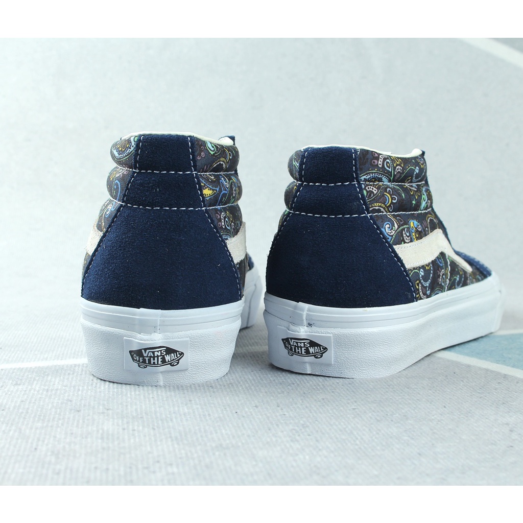 Giày Thể Thao Vans Chính Hãng Màu Xanh navy / cashew nut flower Sk8 Thời Trang Cho Nam Và Nữ
