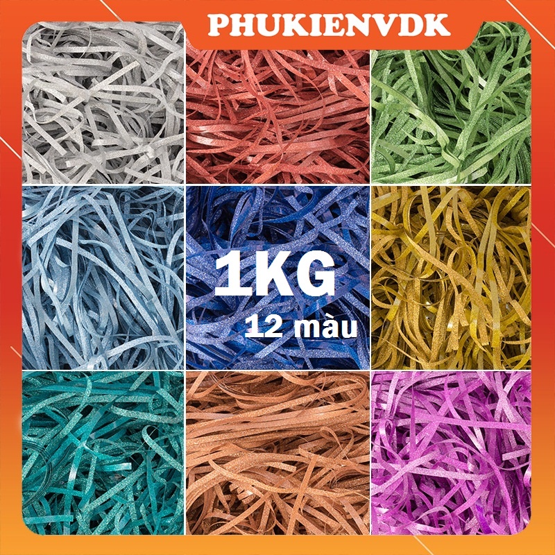 [1KG] Giấy Rơm Nhũ Giấy Vụn Nhũ Kim Tuyến Lót Hộp Quà Tặng