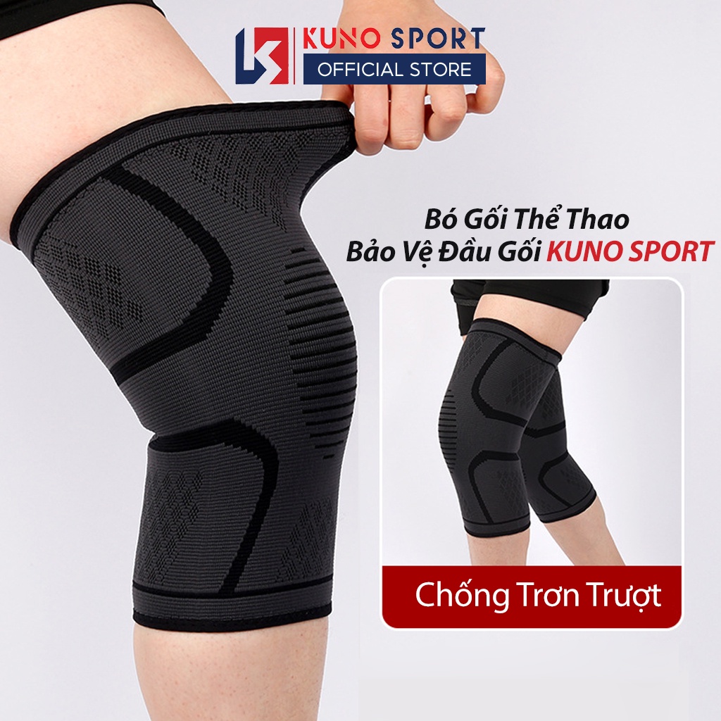 Bó Gối Bảo Vệ Đầu Gối Chơi Thể Thao Tập Gym KUNO SPORT Co Dãn 4 Chiều Chống Trơn Trượt Dệt Dày Dặn