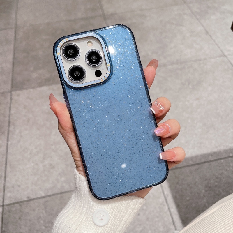 Ốp Điện Thoại Cứng Trong Suốt Chống Sốc Phối Kim Tuyến Sang Trọng Cho iPhone 14 13 12 Pro Max