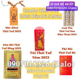Combo thái tuế 2023 tý ngọ mão dậu thìn : kim bài thái tuế , túi thái tuế , thẻ thái tuế , móc khóa