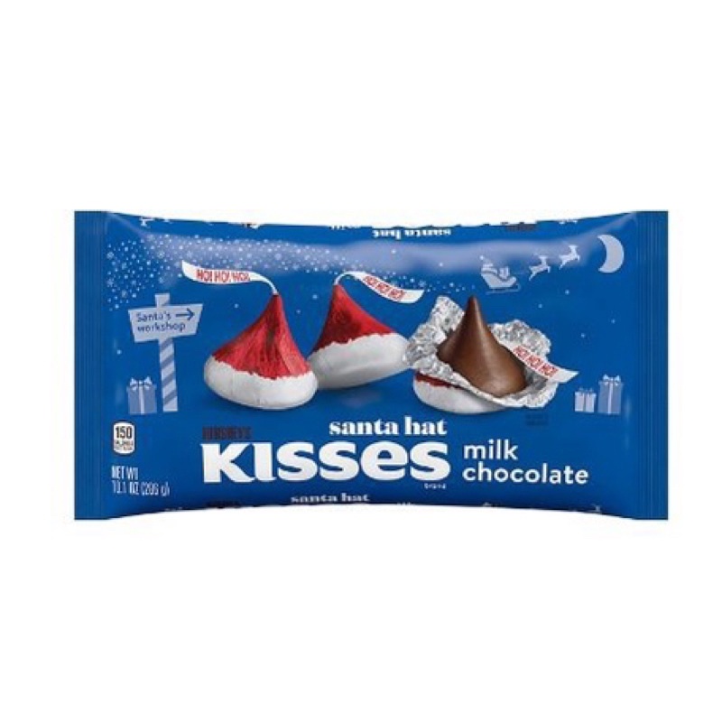 Túi kẹo chocolate Kisses nón noel mỹ