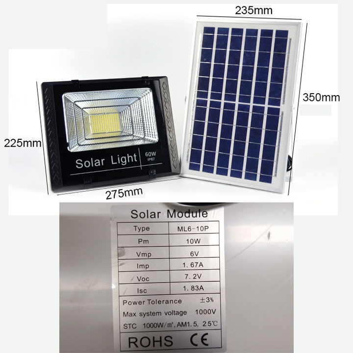 Đèn năng lượng mặt trời Led Pha 60w