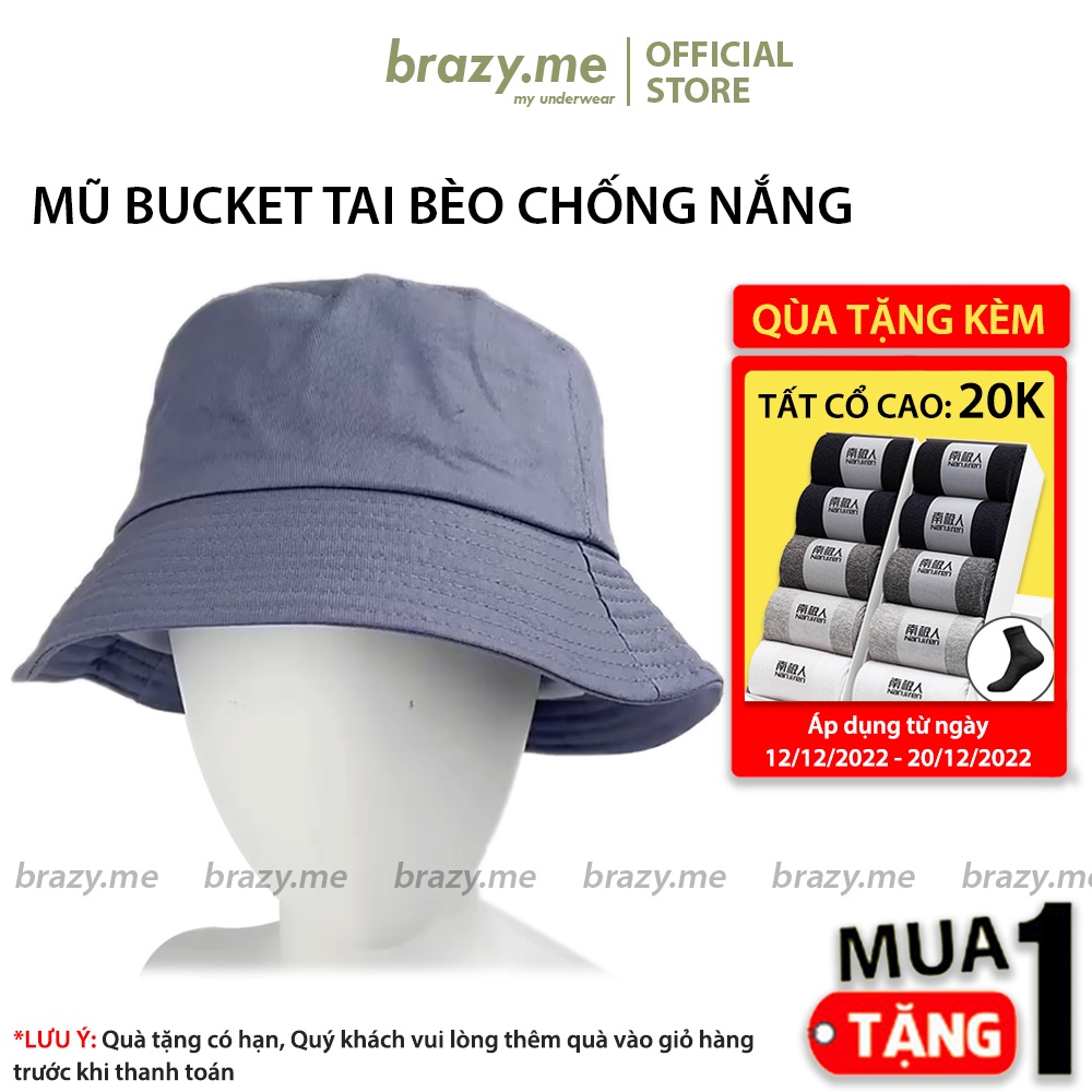 Mũ Bucket Trơn, Nón Bucket Tai Bèo Vành Cụp Chống Nắng Thời Trang Cho Nam Nữ