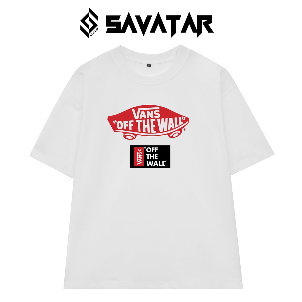 Áo thun cotton trơn cổ tròn unisex streetstyle tay lỡ nam nữ oversize Vans Off The Wall