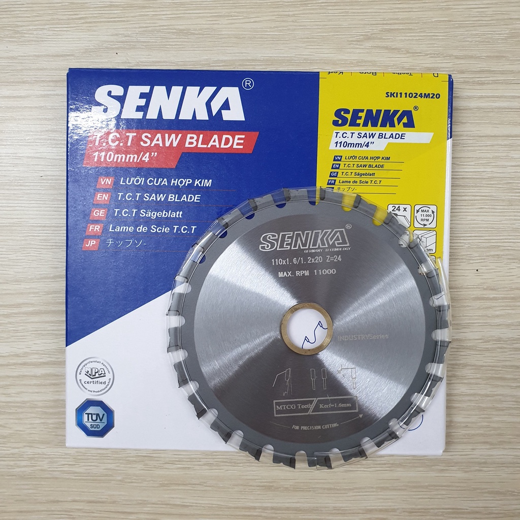 Lưỡi cắt sắt hợp kim 110mm 24 răng SENKA dùng cho Máy điều chỉnh tua chậm (SKI11024M20 - Ø110*1.6*24R /20mm)