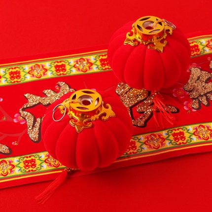 Đèn Lồng Đỏ Size Đại 2-20cm Bọc Vải Nhung Trang Trí Cành Đào,Mai Lễ Hội Ngày Tết