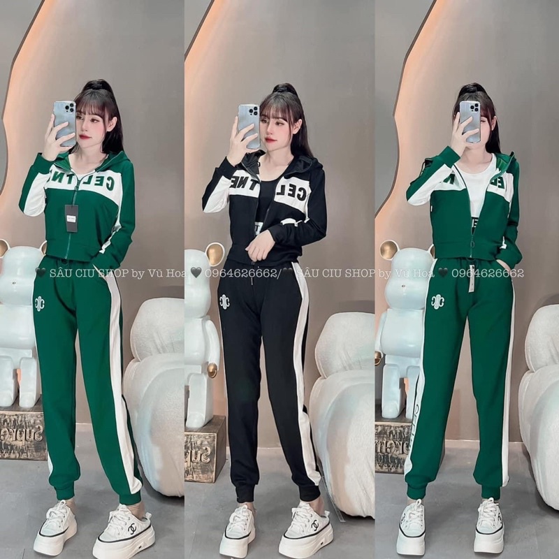 BỘ THỂ THAO KHOÁ THÊU CHỮ