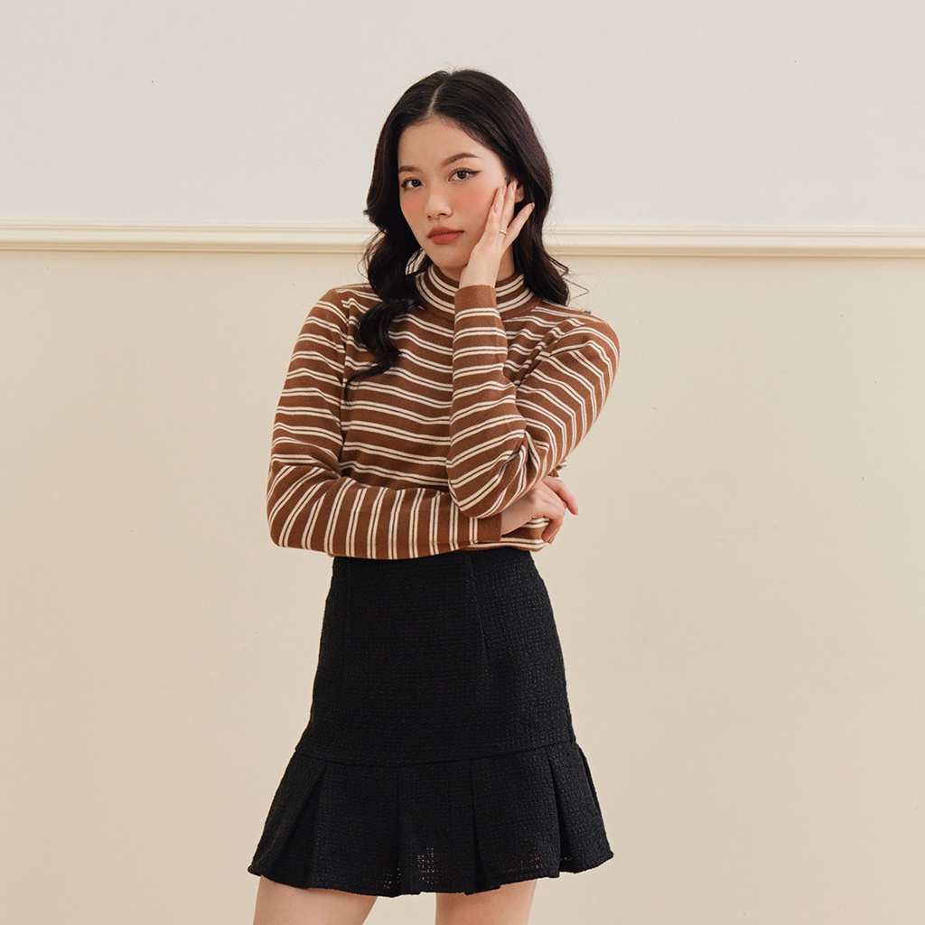 BLEUBIRD Áo len dệt kim kẻ ngang Wally Knittop