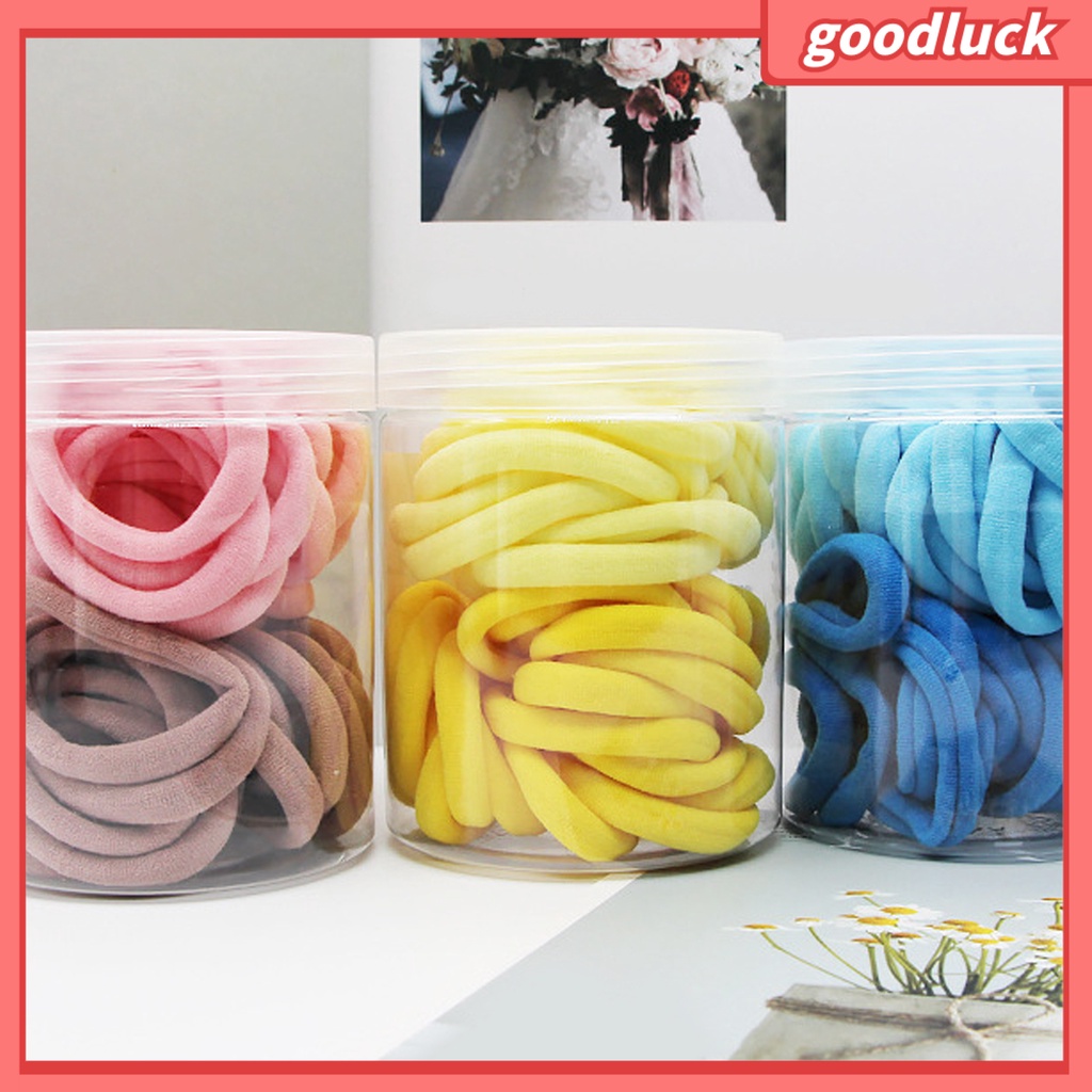 Chúc may mắn| Hộp 50 Dây Cột Tóc Đuôi Ngựa Màu Sắc Nhã Nhặn Dành Cho Nữ