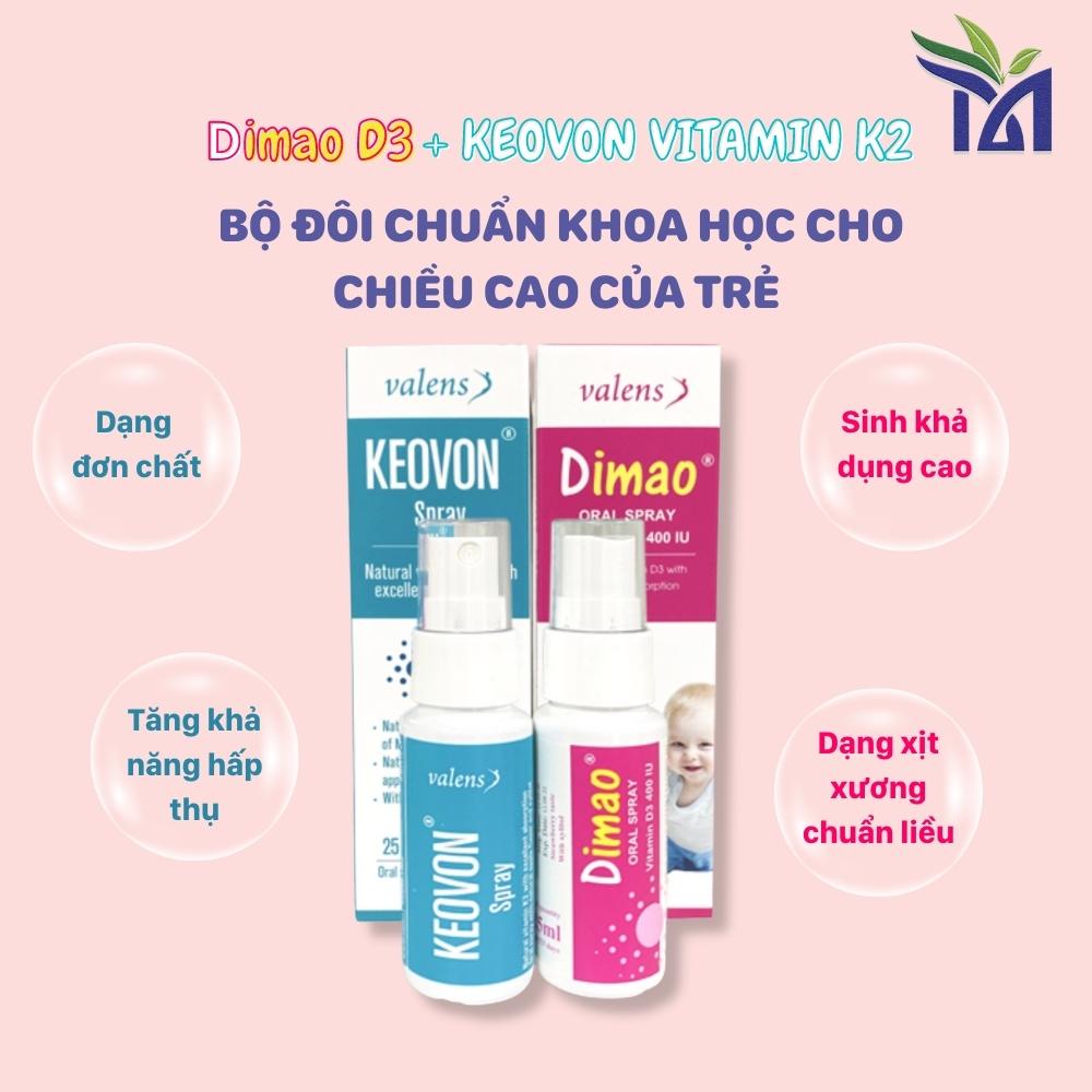 Keovon Spray Vitamin K2 Dạng Xịt - Chuyển hóa Tối Đa Canxi, Tăng Chiều Cao, Cho Hệ Xương và Răng Khỏe Mạnh