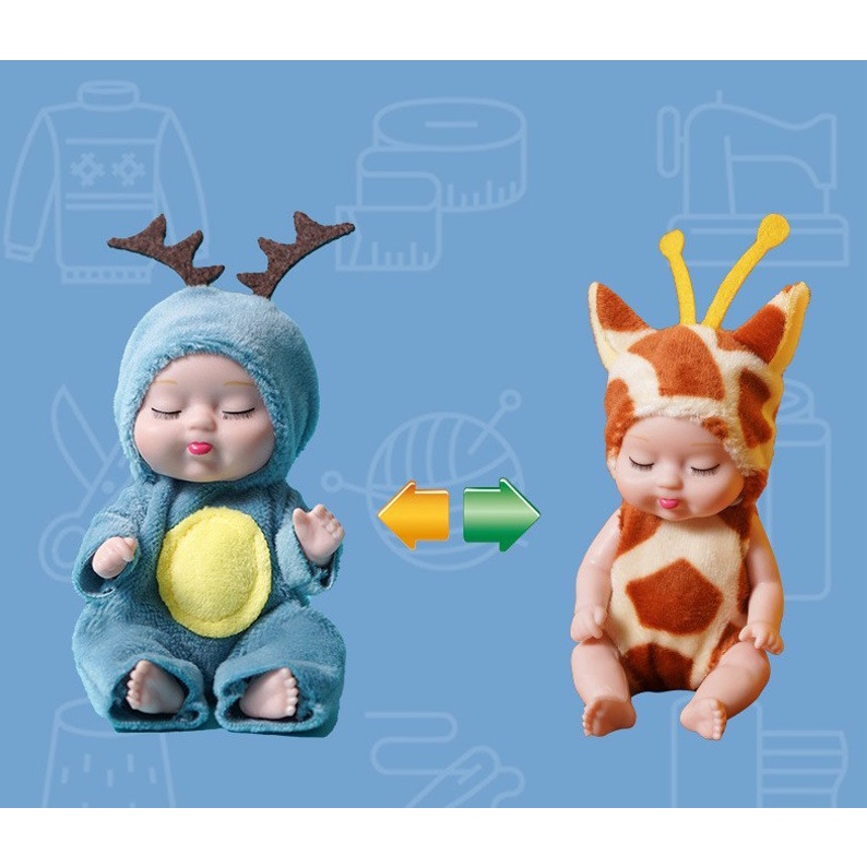 Hộp Quà Set 6 Búp Bê Em Bé Sơ Sinh Đáng Yêu Cho Bé