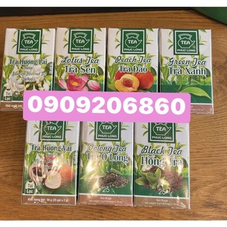 Trà túi lọc Phúc Long (đào /lài /sen /ô lông /hồng trà/hoa hồng/ vải) (25 gói) DATE mới, có HỎA TỐC