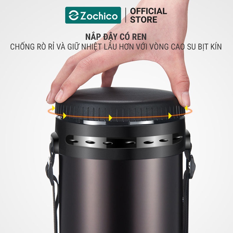 Hộp cơm giữ nhiệt 3 & 4 tầng, inox 304, dung tích tổng 2.3L & 2.6L, giữ nhiệt lên đến 12 giờ Zochico