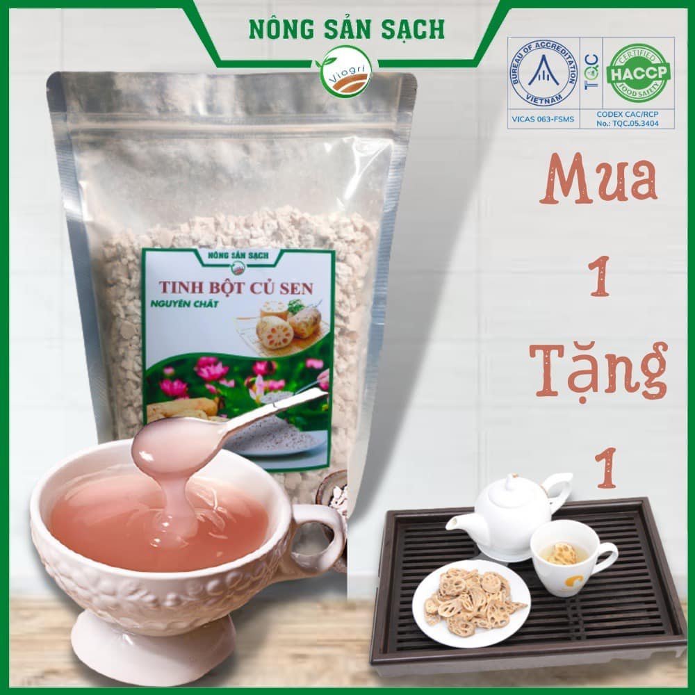 Tinh bột củ sen của trang trại nông sản sạch đặc biệt nhiều công dụng giúp trắng da dưỡng nhan 100% nguyên chất