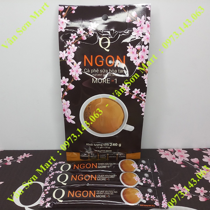 Cà phê sữa Ngon Trần Quang bịch 240g (12 gói dài * 20g) Mẫu xuân