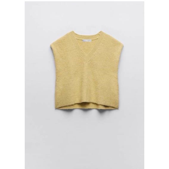 Áo gile len vàng Zara xuất