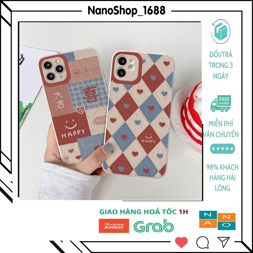 Ốp Lưng iPhone Cạnh Vuông, Bảo Vệ Camera In Hình Happy iP 7plus,8Plus,x,xs,xsmax,11,11promax,12,12promax,13,13promax