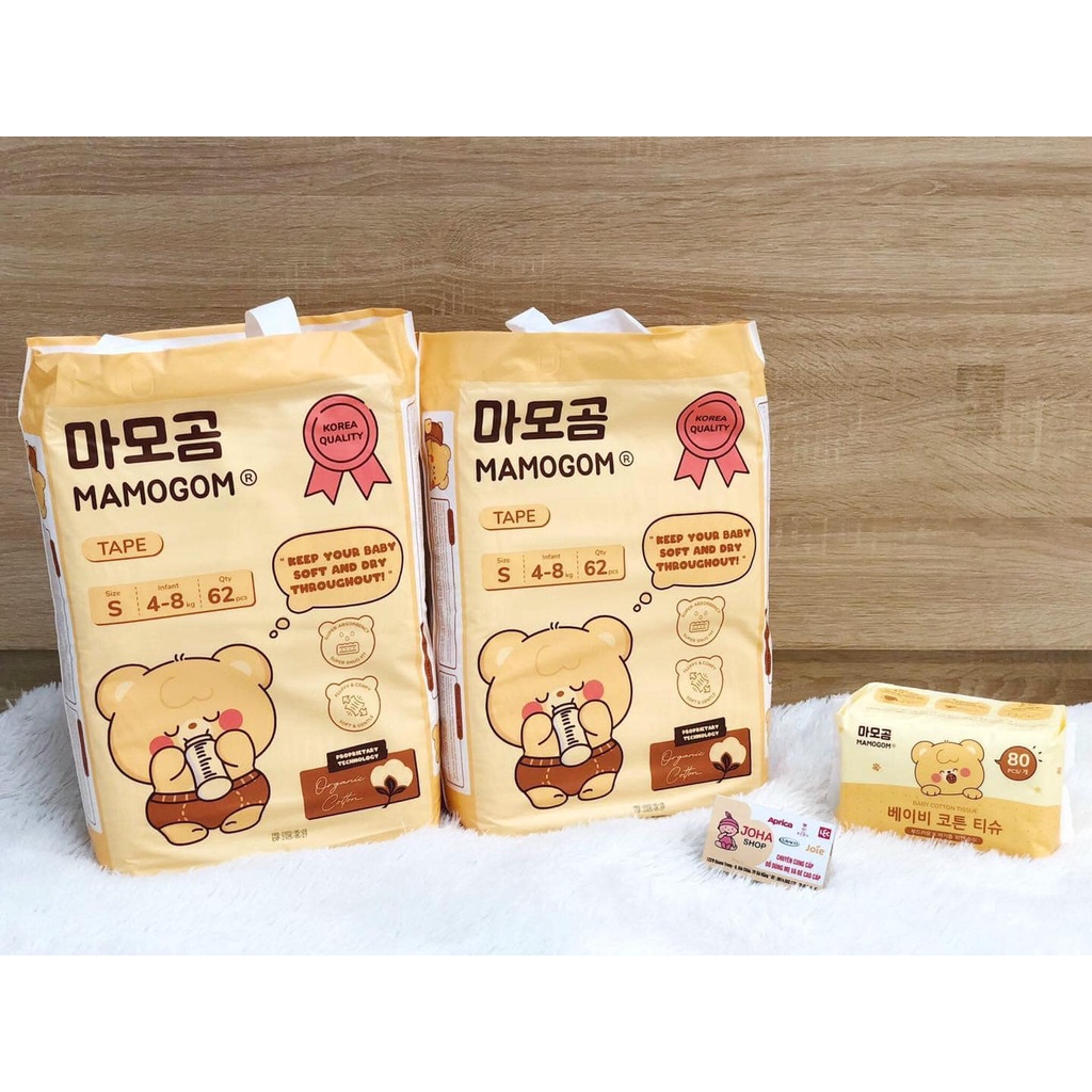 Bỉm dán quần sợi tre organic cao cấp Mamogom Hàn Quốc cho bé đủ size S62/ M52/ L44/ Xl40/ XXL38