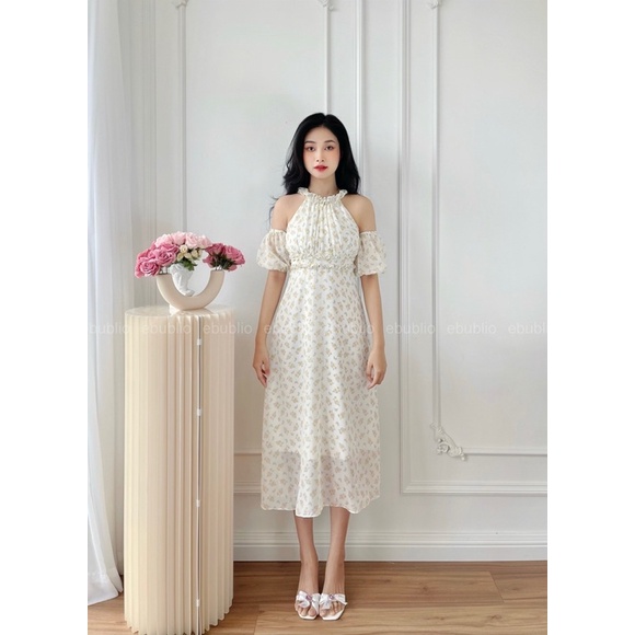 ELENA DRESS đầm hoa nhí bèo kèm tay rời Ebublio