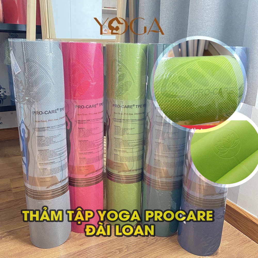 Thảm tập Yoga ProCare Đài Loan 2 lớp, thảm được kiểm nghiệm an toàn SGS