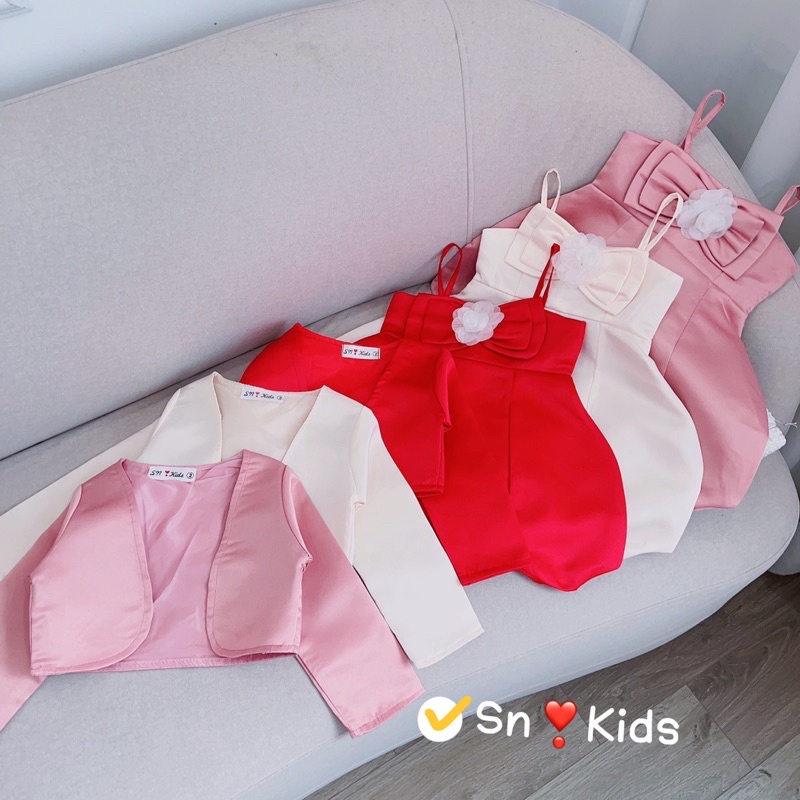 Set váy kèm áo tafta 2 lớp cho bé gái