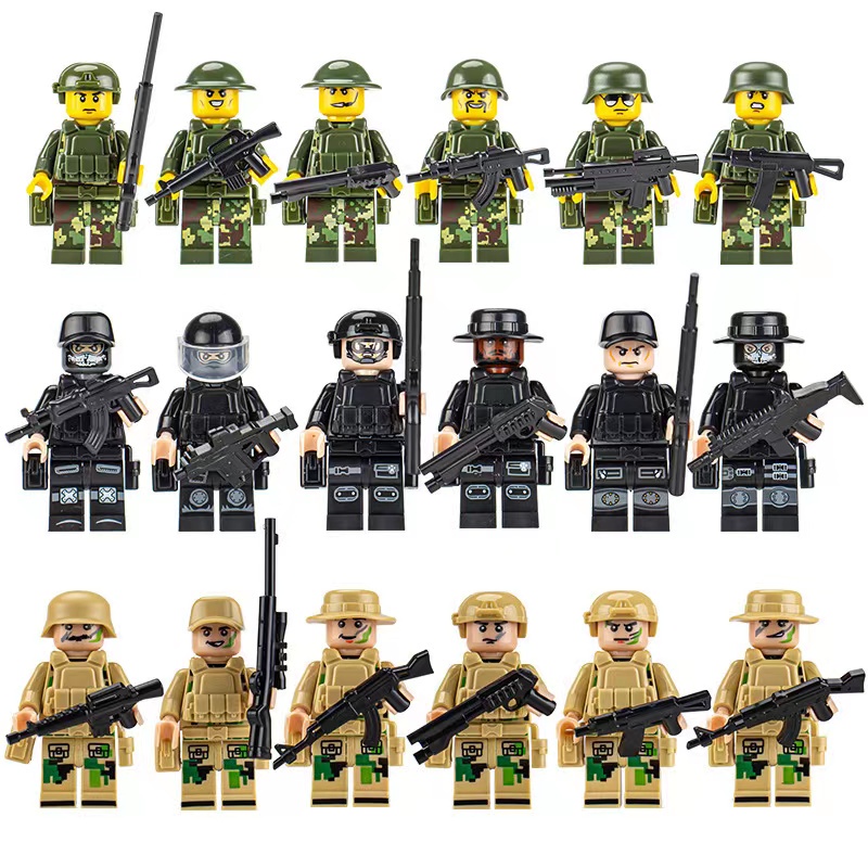 8PSC Mô hình lính đặc nhiệm quân đội việt nam Lính camo rằn ri Đồ chơi giải đố