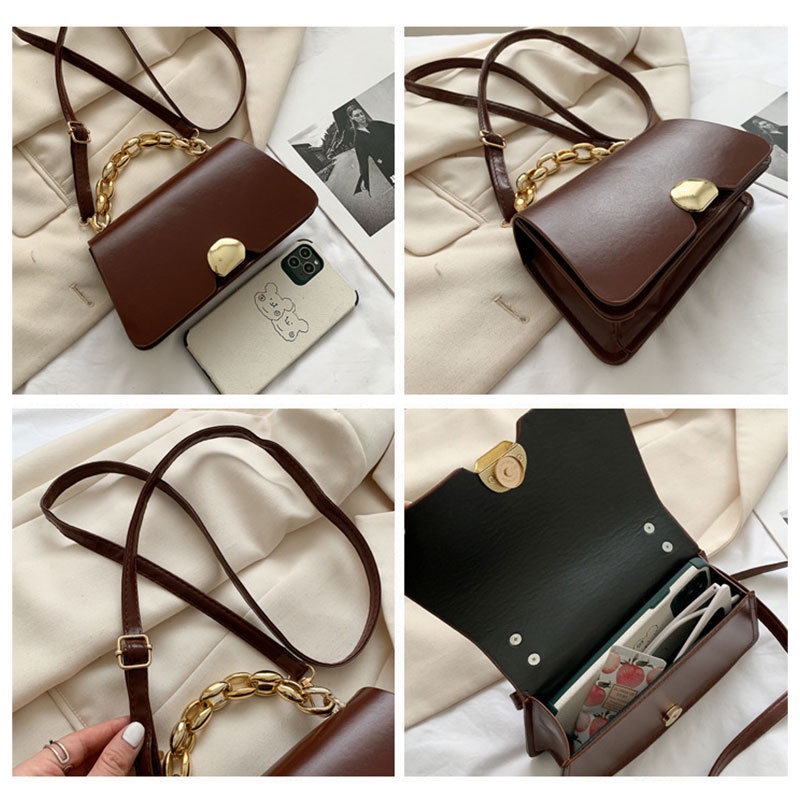 Mischa Túi Đeo Vai Da PU Màu Trơn Phong Cách Phương Tây Thời Trang Cho Nữ