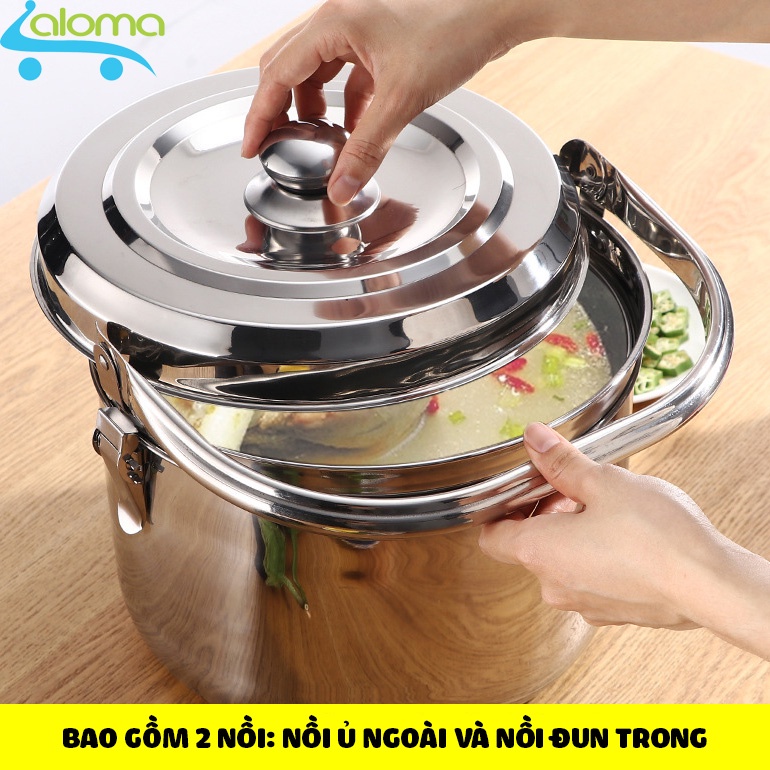 Nồi ủ nhiệt đế gang chân không hầm gà hầm xương nấu cháo ⚡ Dùng được bếp hồng ngoại, bếp gas, từ, điện⚡.