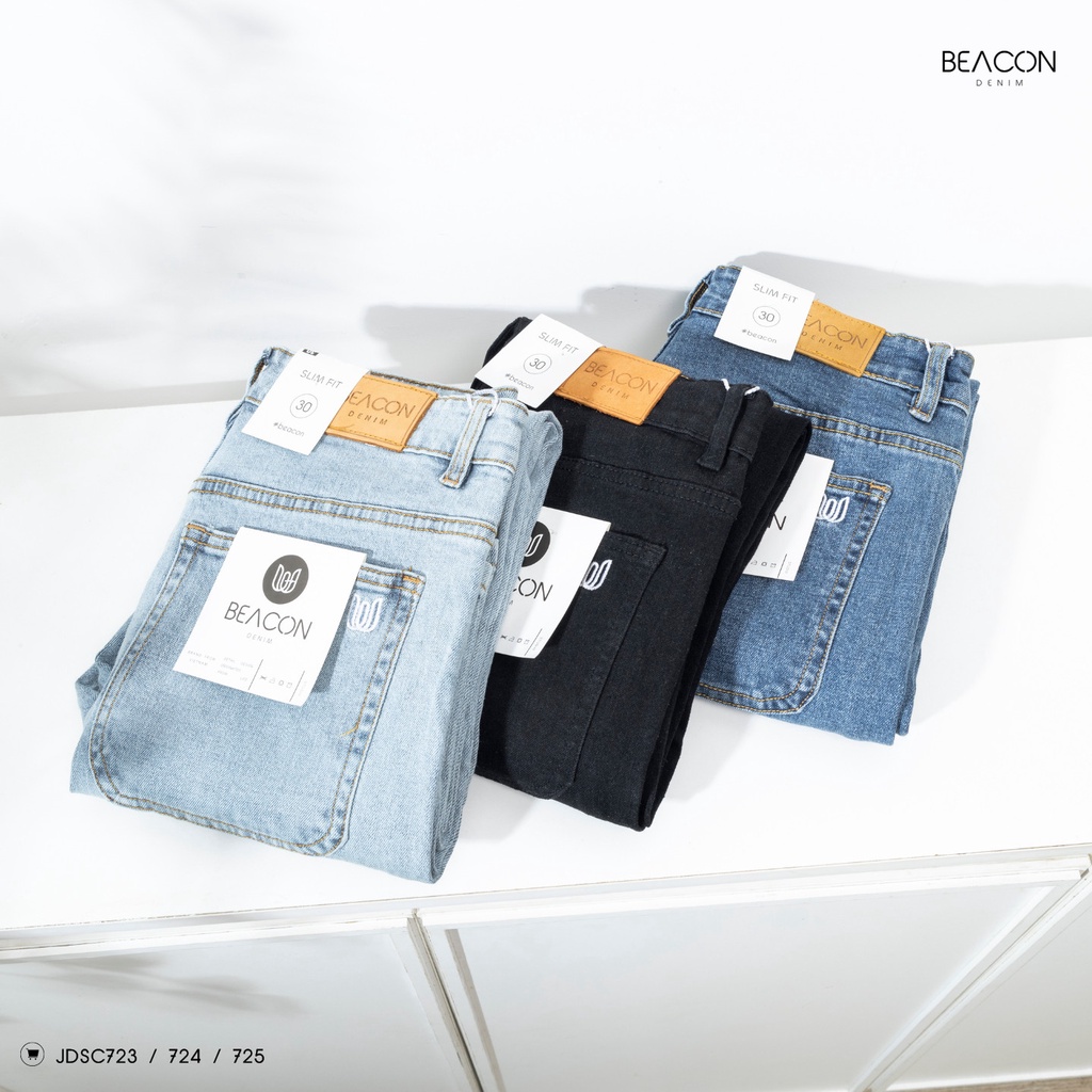 Quần Jean Dài Siêu Cấp Đắp Gối Skinny 3 Màu BEACON DENIM Cá Tính Mã JDSC723,724,725