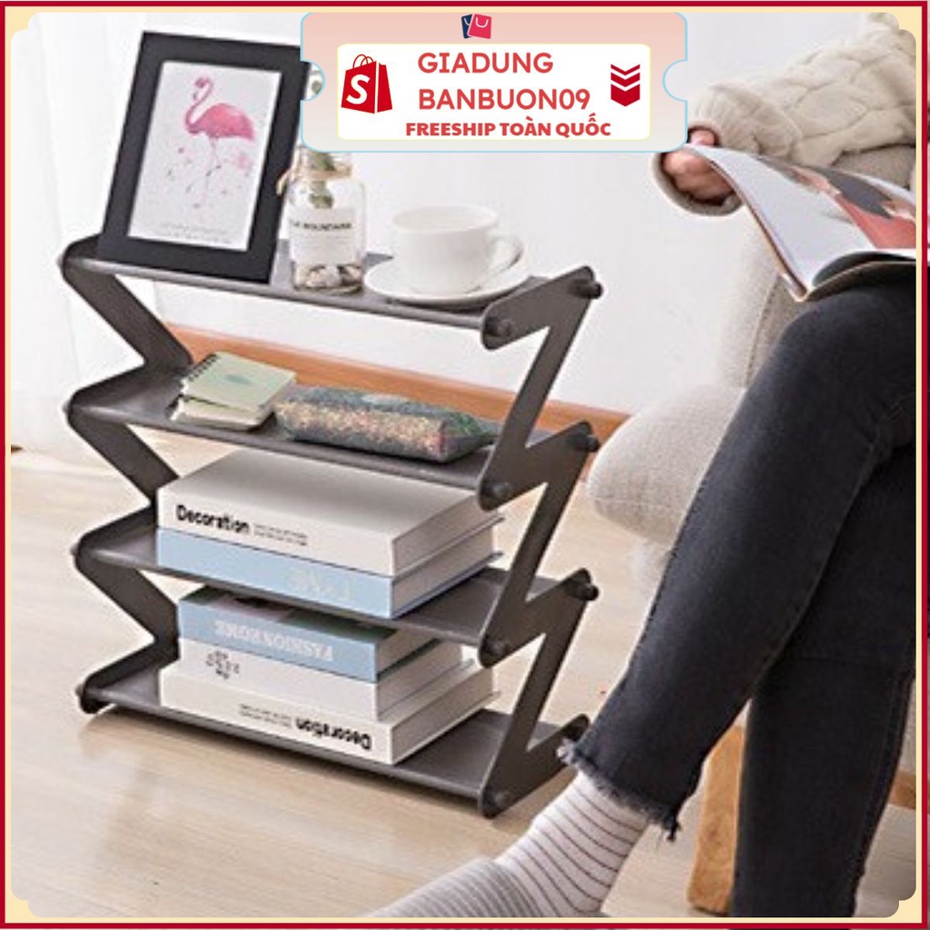 Kệ Dép 4 Tầng Chữ Z Để Sách Vỡ, Giá Để Giày Dép, Vật Dụng Đa Năng Cao Cấp Kích Thước 47.5*46*19 cm