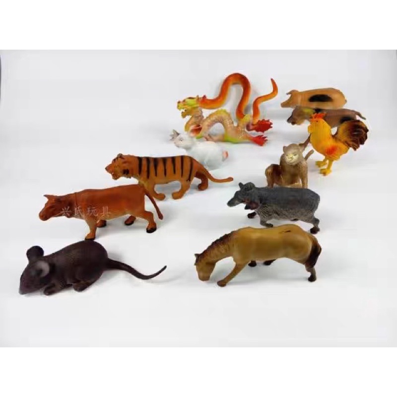 Túi đồ chơi 12 con giáp nhựa dẻo