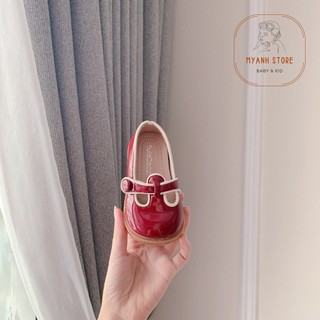 Giày búp bê đỏ mũi tròn