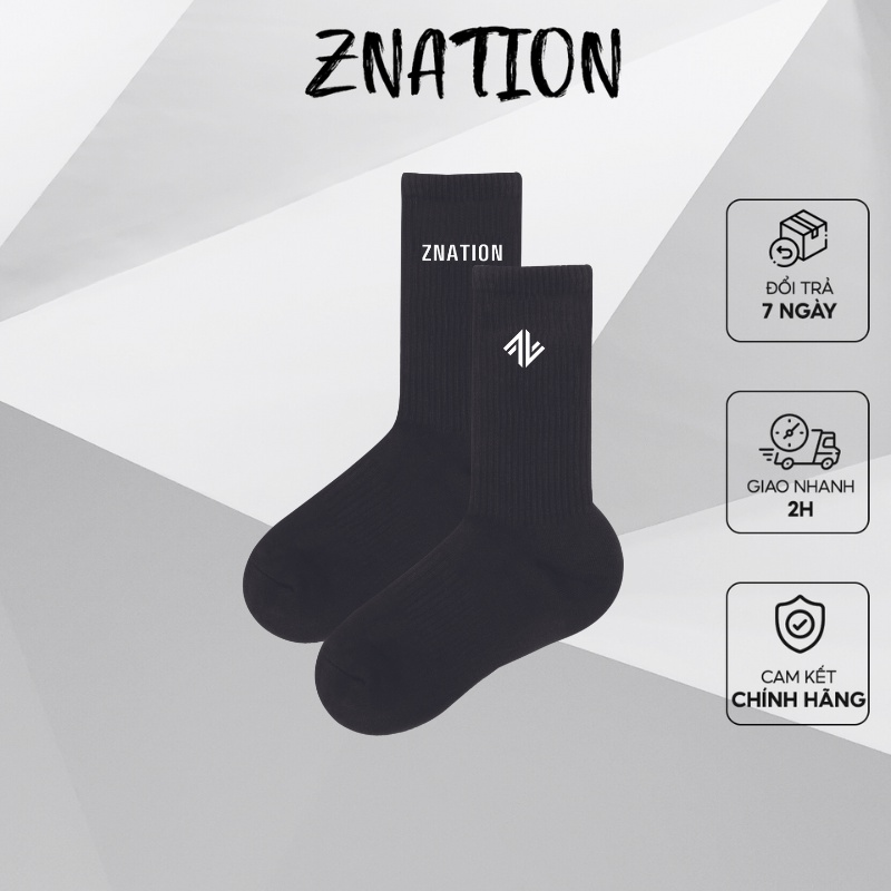 Tất ZNATION basic oversize màu trắng,đen.