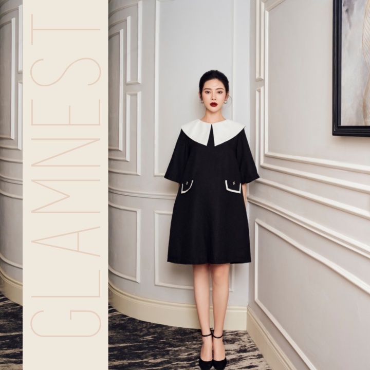 Váy Bầu Cá Tính Đầm Bầu Công Sở Thiết Kế Cao Cấp Glam Nest VN022