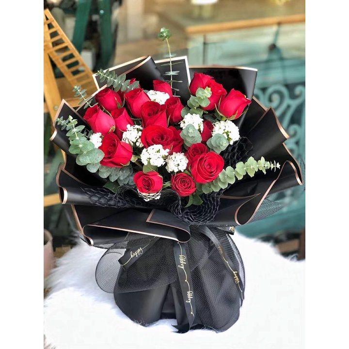 Giấy gói hoa viền đồng bóng mờ