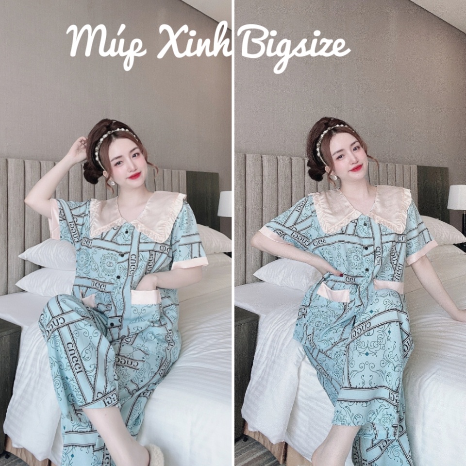 Đồ Bộ Dài Tay Ngắn Lụa Siêu Xinh Mặc Nhà