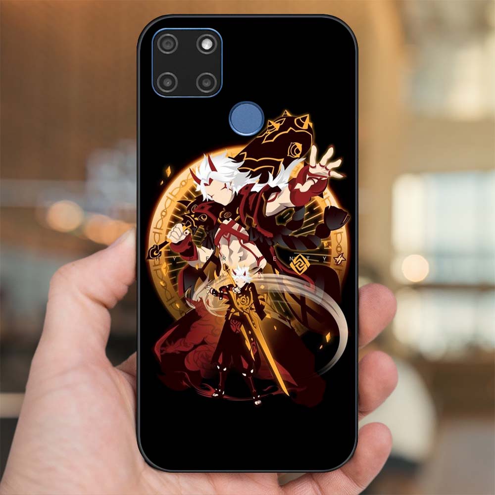 Ốp lưng Realme C12, C21Y viền đen in hình Arataki Itto Genshin Impact