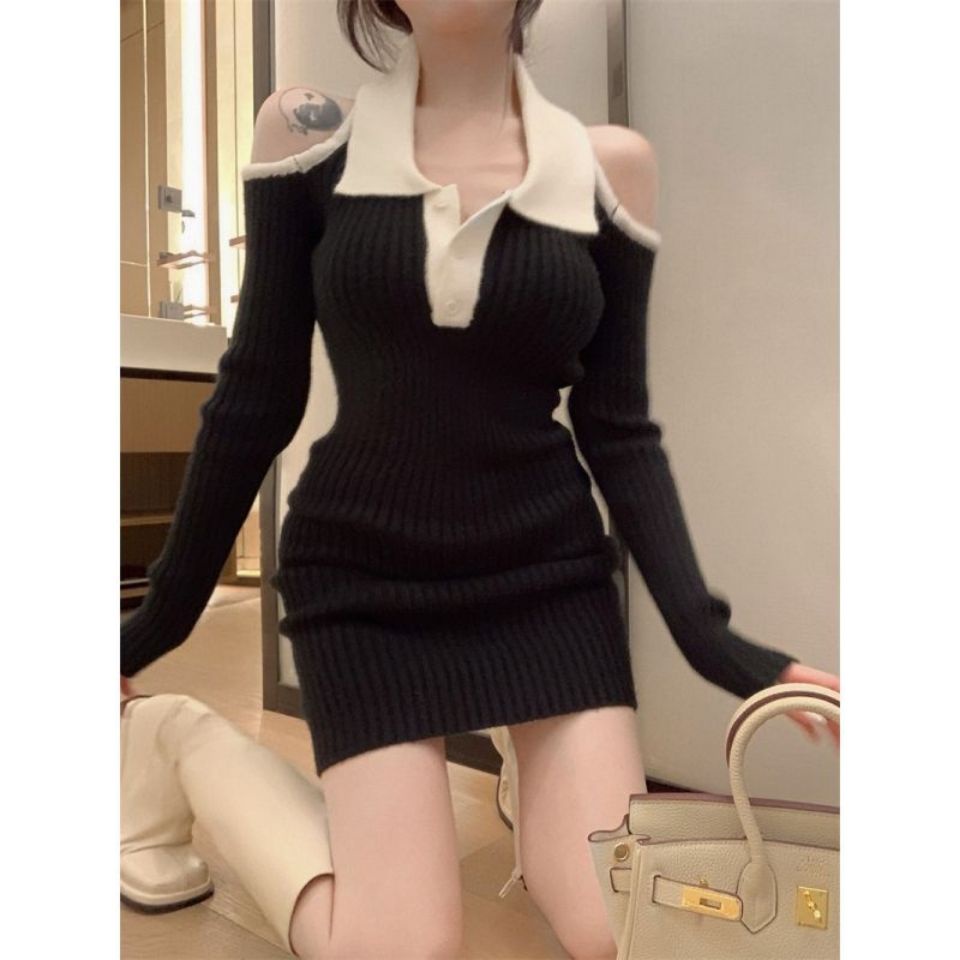 Đầm Dệt Kim Trễ Vai Dáng Ngắn Thời Trang Mùa Thu Hàng Bán Chạy Phong Cách Mới Dành Cho Bạn Nữ Nar