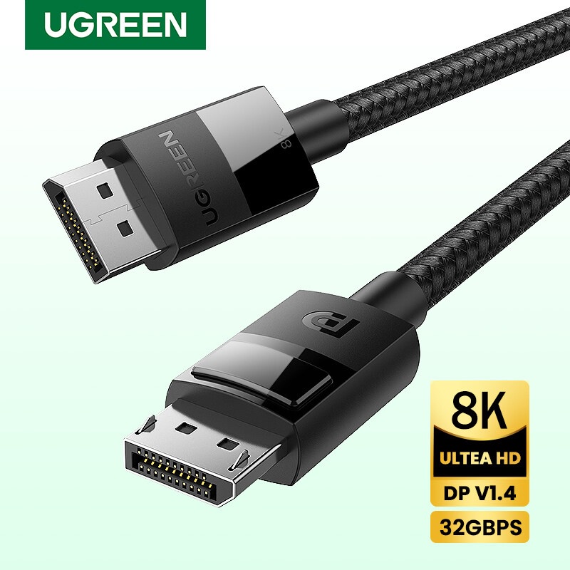Cáp Displayport 1.4 hỗ trợ 8K@60Hz Ugreen 1M, 1,5M, 2M, 3M, 5M hàng chính hãng
