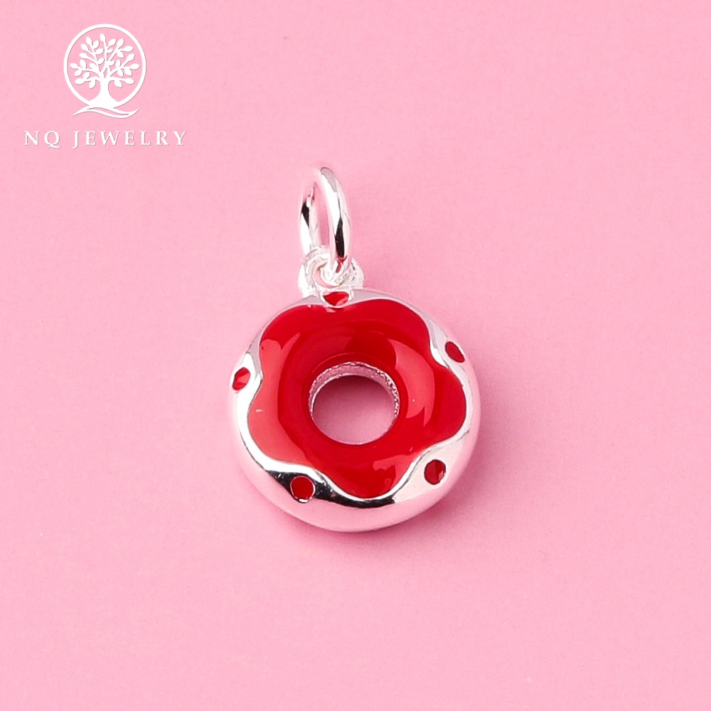 Charm bạc treo hình bánh donut - NQ Jewelry
