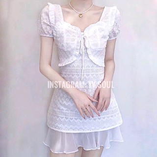 𝐒𝐀𝐋𝐄 𝐔𝐏 𝐓𝐎 𝟓𝟎% ‼️[CÓ SẴN - ẢNH THẬT TV.SOUL] Đầm trắng tiểu thư
