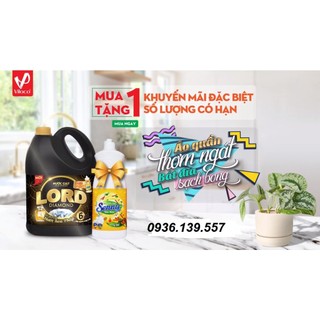 Nước giặt Lord Diamond 3.5kg hương nước hoa Pháp 6 in 1 (tặng nước rửa bát seny 750g(