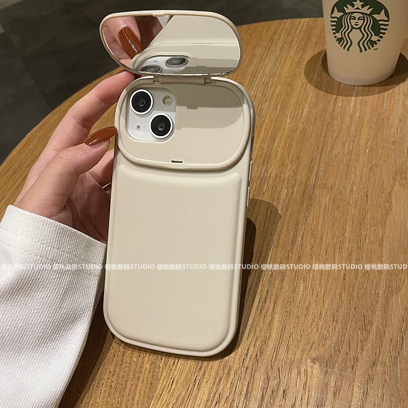 Ốp Điện Thoại Hình Trà Sữa Có Gương Trang Điểm Cho Iphone14 Iphone13promax Iphone12 / Iphone11