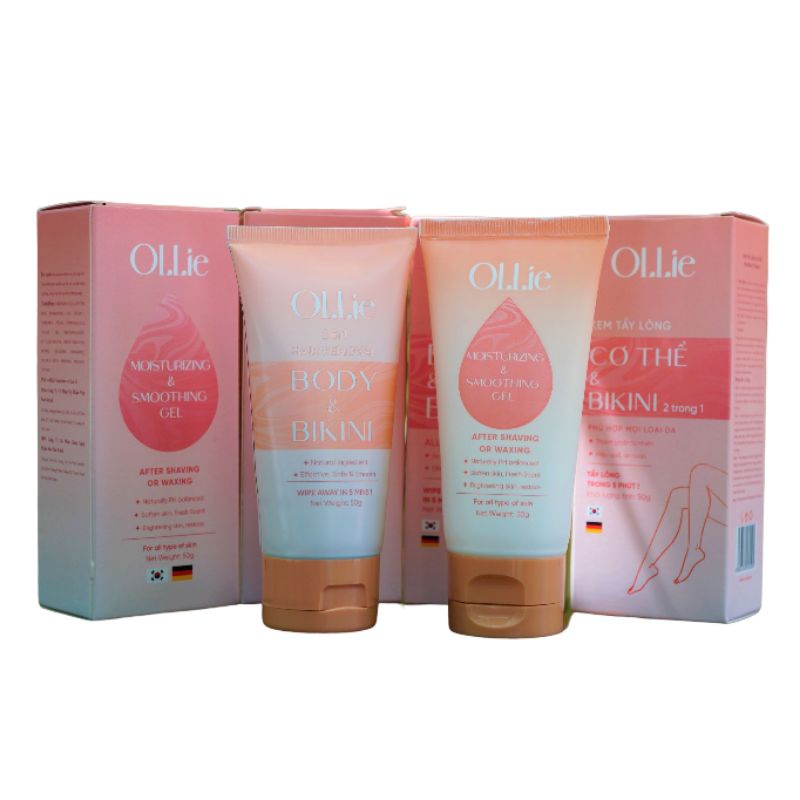 CoMBO Kem tẩy lông 50ML & Gel dưỡng da sau tẩy 50ML - OLLIE