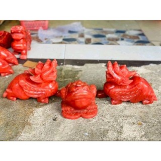 Cặp tỳ hưu phong thủy màu đỏ đá núi lửa 10cm, 12cm và 16cm